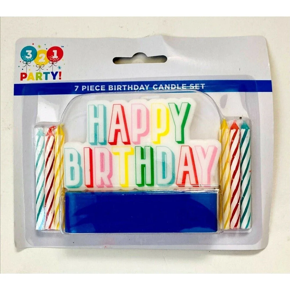 42 Pcs - 321 Party “Happy Birthday” 7 Piece Candle Set Cake Top | 6pk Brand New